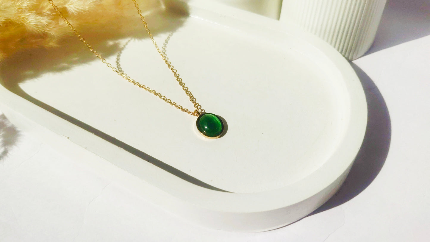 Anti tarnish Lumia Green Necklace