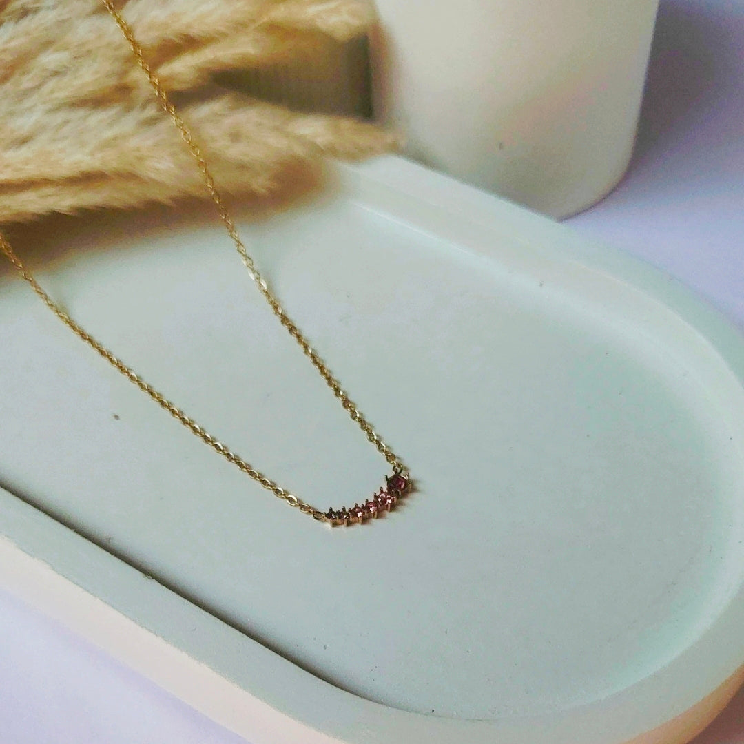 Pink Bloom Golden Necklace