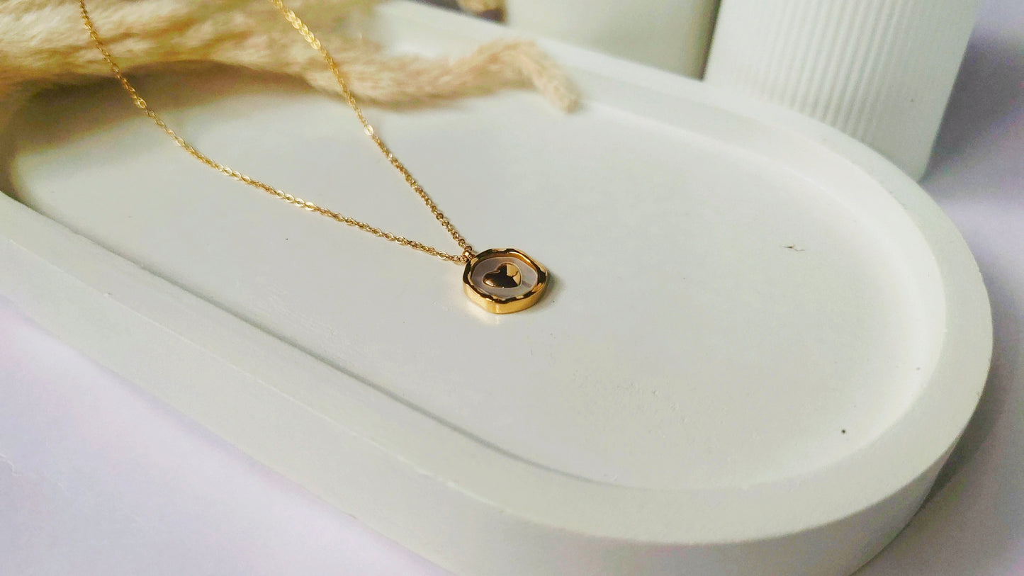 Anti Tarnish Halo heart Necklace