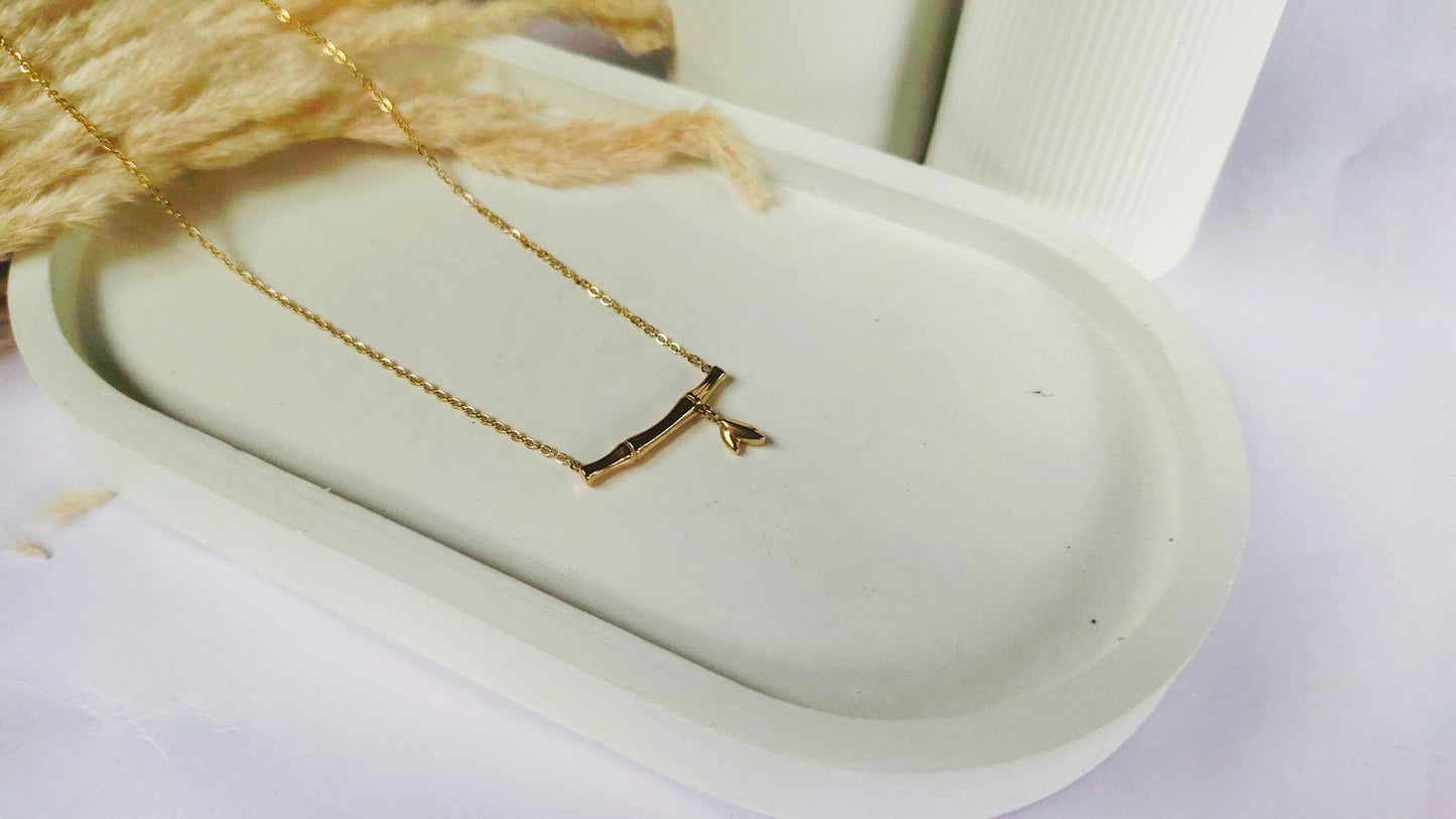 Anti Tarnish Bamboo drops Necklace