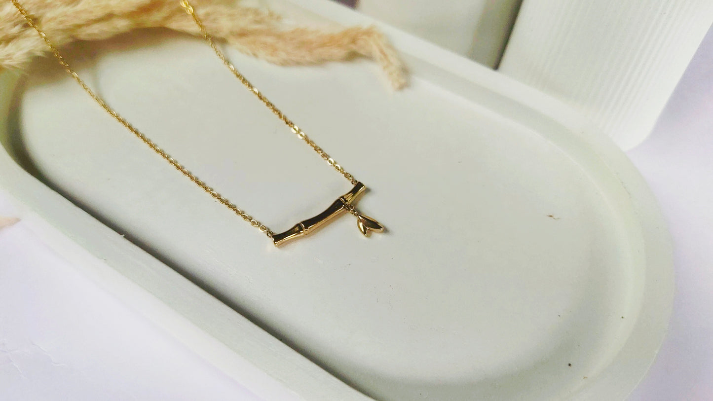 Anti Tarnish Bamboo drops Necklace