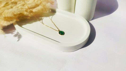 Anti tarnish Lumia Green Necklace