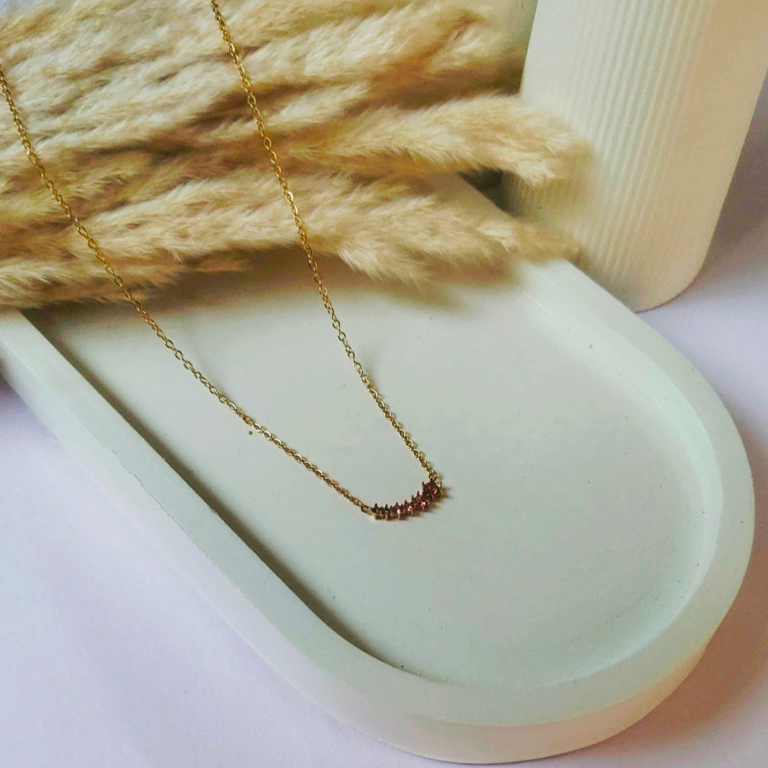 Pink Bloom Golden Necklace