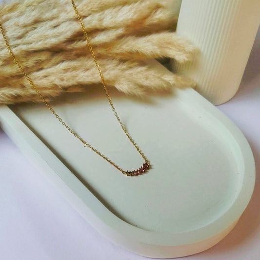 Pink Bloom Golden Necklace