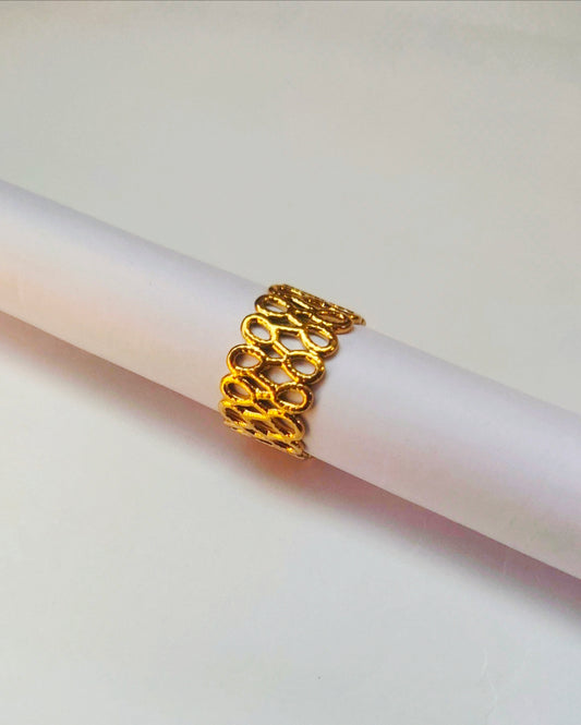 Lattice Gold Adjustable Ring
