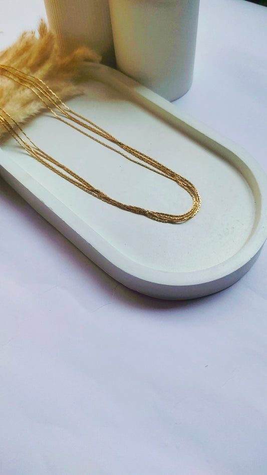 Elegant 4-Layer Gold Plated Chain Necklace for Women | Daily Wear Stainless Steel Jewellery