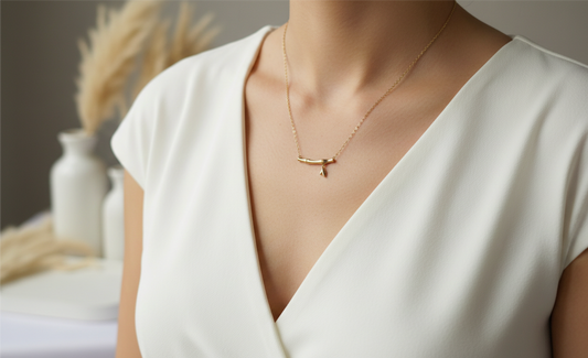 Anti Tarnish Bamboo drops Necklace