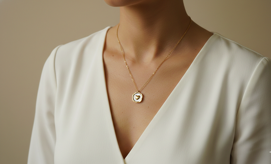 Anti Tarnish Halo heart Necklace