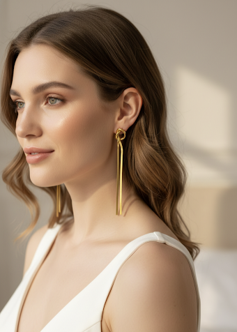 Golden knot dangle Earrings