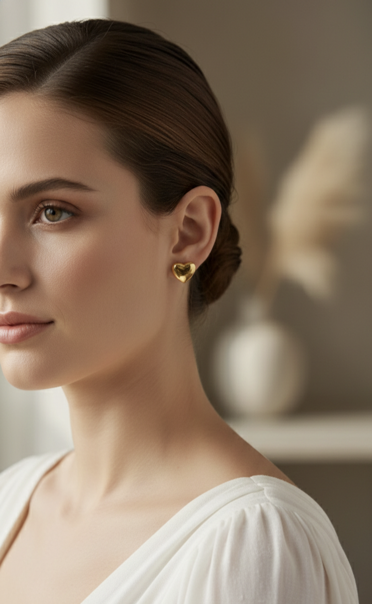 Golden Heart Earrings