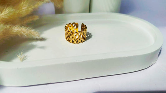 Lattice Gold Adjustable Ring